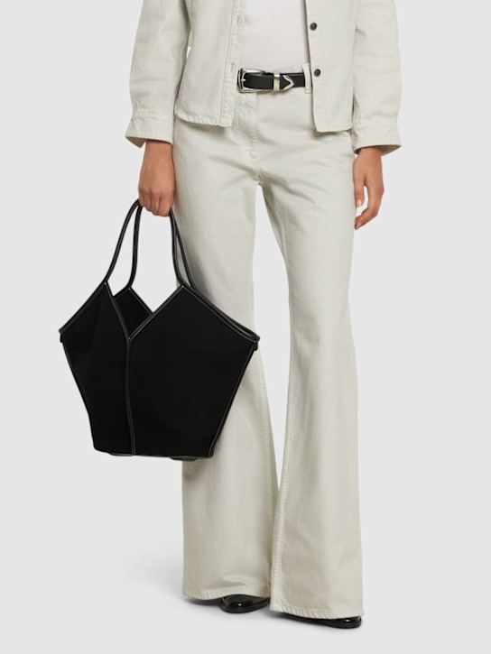 Hereu: Calella canvas & leather shoulder bag - women_1 | Luisa Via Roma