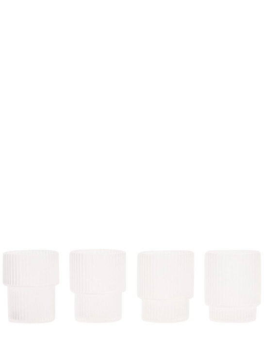 Ferm Living: Set of 4 small Ripple glasses - White - ecraft_0 | Luisa Via Roma