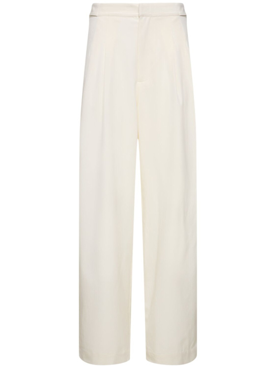 St. Agni: Adjustable pleated wool pants - White - women_0 | Luisa Via Roma