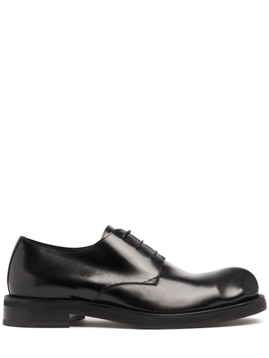 Acne Studios: 35mm Berby shoes - Black - men_0 | Luisa Via Roma