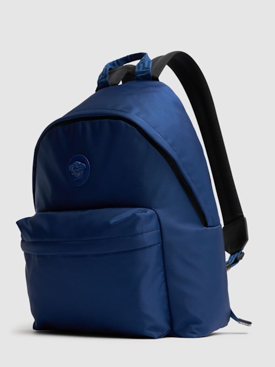 Versace: Poly backpack w/logo detail - Blue - kids-boys_1 | Luisa Via Roma
