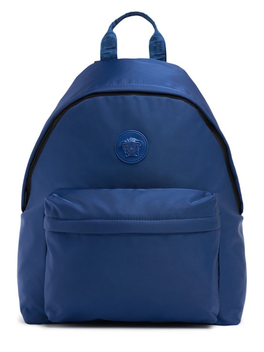 Versace: Poly backpack w/logo detail - Blue - kids-boys_0 | Luisa Via Roma