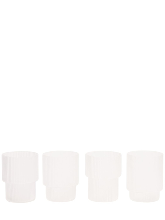 Ferm Living: Set of 4 Ripple glasses - White - ecraft_0 | Luisa Via Roma