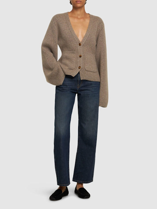 Khaite: Abigail high rise straight jeans - Blue - women_1 | Luisa Via Roma