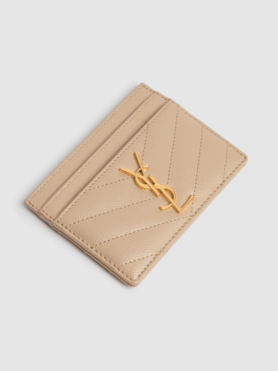 Saint Laurent: YSL credit card holder - Dark Beige - women_1 | Luisa Via Roma