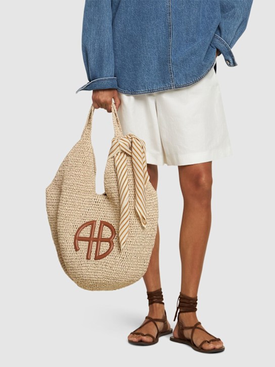 ANINE BING: Large Leah Hobo raffia effect bag - women_1 | Luisa Via Roma