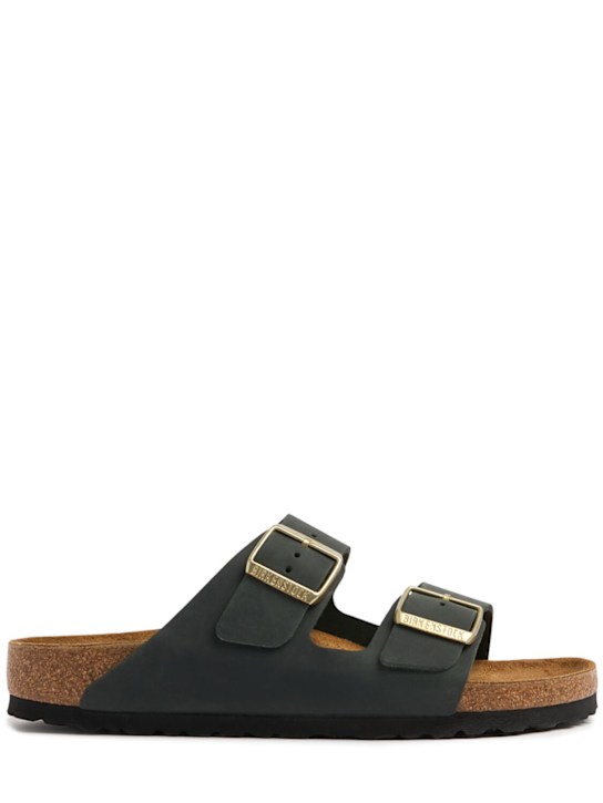 BIRKENSTOCK: Arizona oiled leather sandals - Green - women_0 | Luisa Via Roma