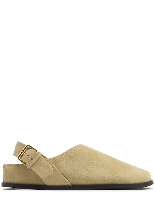 A.EMERY: 20mm Louis suede clogs - Beige - women_0 | Luisa Via Roma