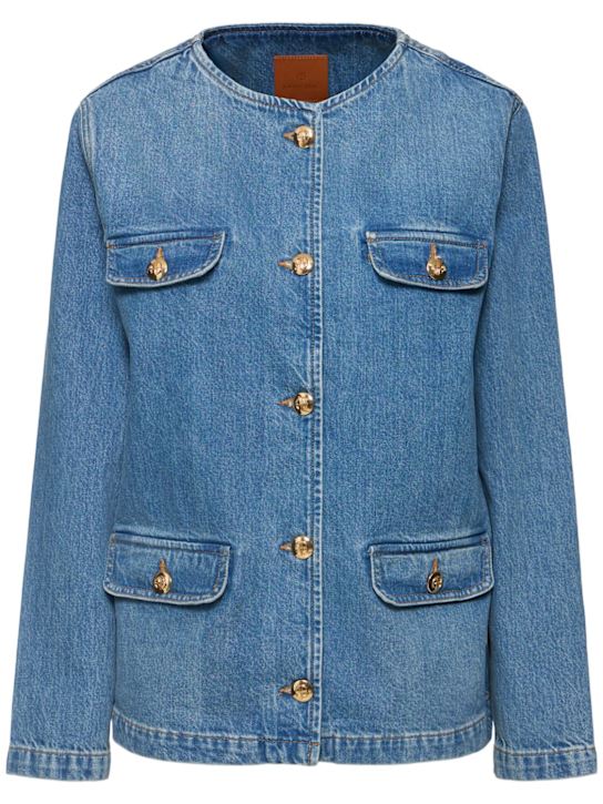 ANINE BING: Janet cotton denim jacket - women_0 | Luisa Via Roma