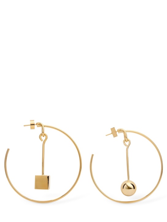Jacquemus: Les Creoles Nodo hoop earrings - women_0 | Luisa Via Roma