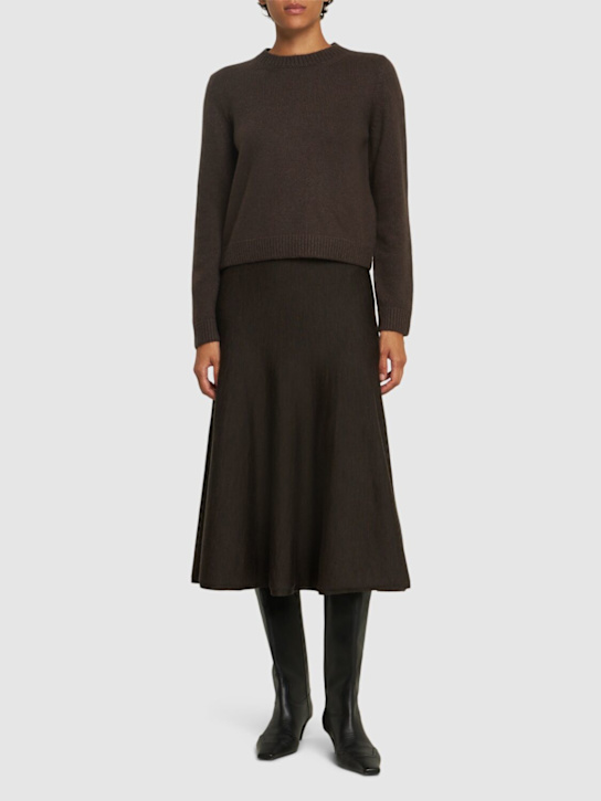Khaite: Leta cashmere round neck sweater - women_1 | Luisa Via Roma