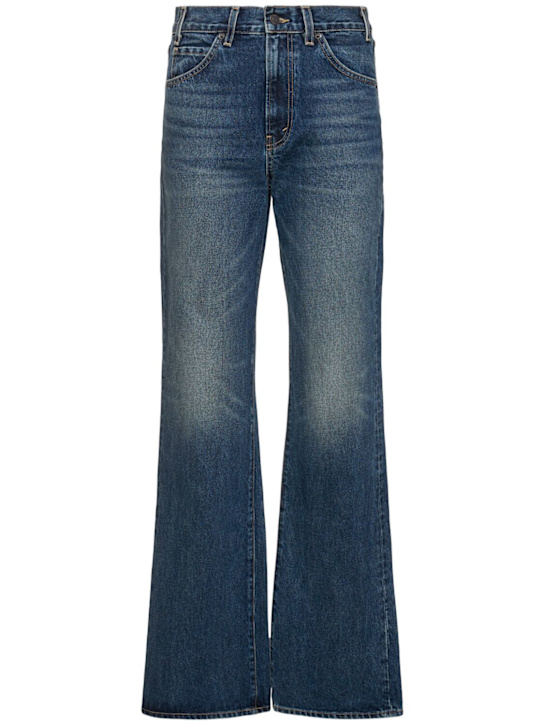 Nili Lotan: Joan high rise flared cotton jeans - Blue - women_0 | Luisa Via Roma