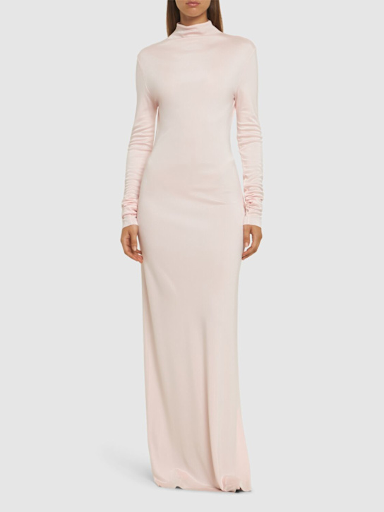 Khaite: Norla slinky interlock long dress - Soft Pink - women_1 | Luisa Via Roma