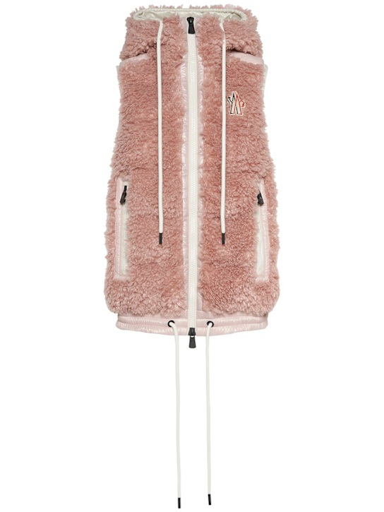 Moncler Grenoble: Padded teddy zip-up down vest - women_0 | Luisa Via Roma