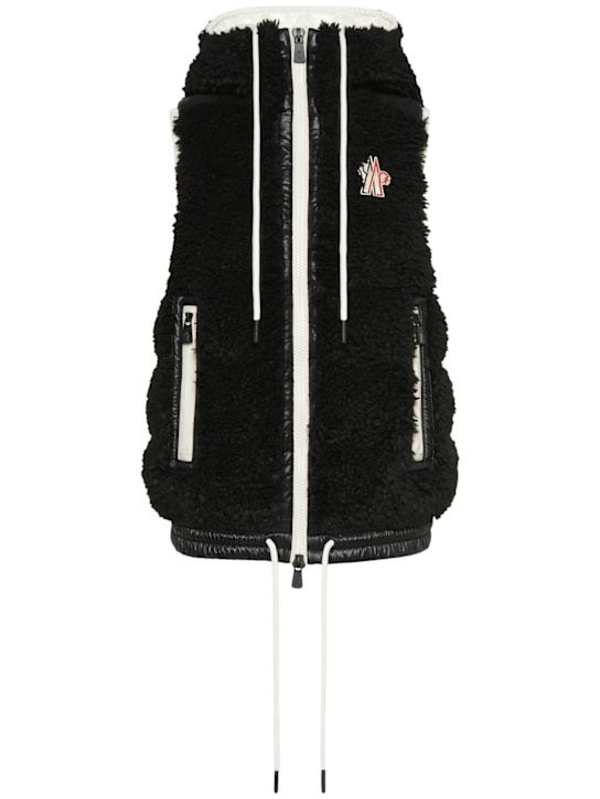 Moncler Grenoble: Padded teddy zip-up down vest - women_0 | Luisa Via Roma
