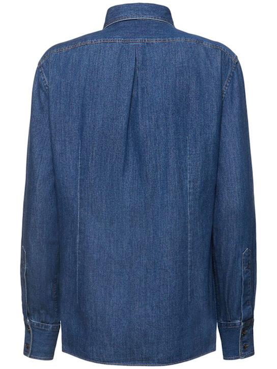 Brunello Cucinelli: 牛仔衬衫 - 蓝色 - women_4 | Luisa Via Roma