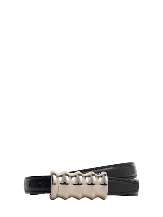 Khaite: 2cm Small Julius smooth leather belt - Black - women_0 | Luisa Via Roma