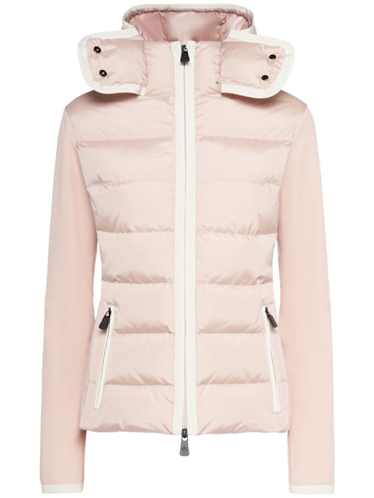 Moncler Grenoble: Padded nylon blend zip jacket - Pink - women_0 | Luisa Via Roma