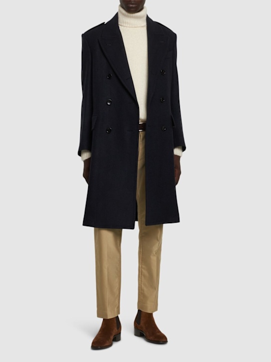 Tom Ford: Officer herringbone long coat - men_1 | Luisa Via Roma