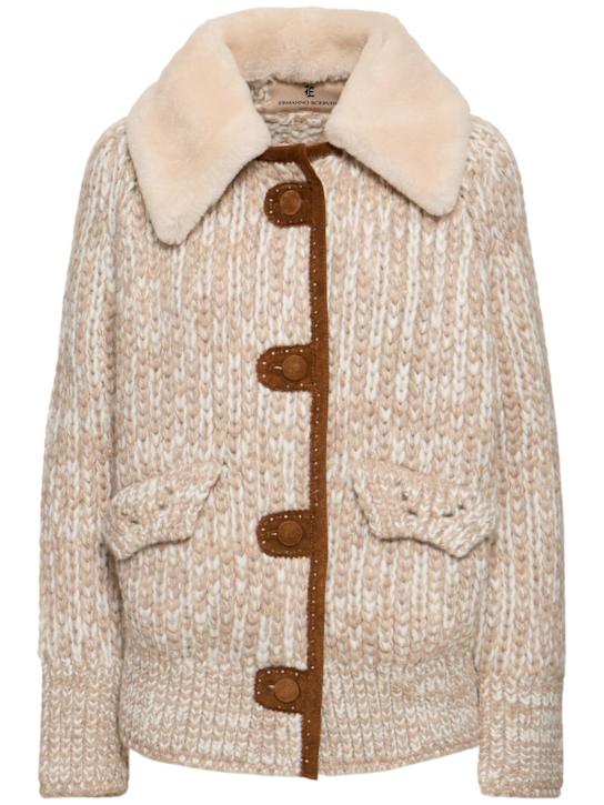 Ermanno Scervino: Jacke aus Strick und Shearling - women_0 | Luisa Via Roma