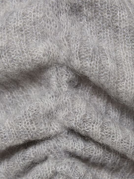 Cecilie Bahnsen: Ussi wool blend sweater w/ drawstring - Grey - women_1 | Luisa Via Roma