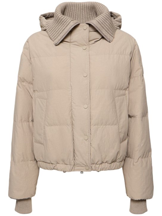 Brunello Cucinelli: Cotton blend down jacket - women_0 | Luisa Via Roma