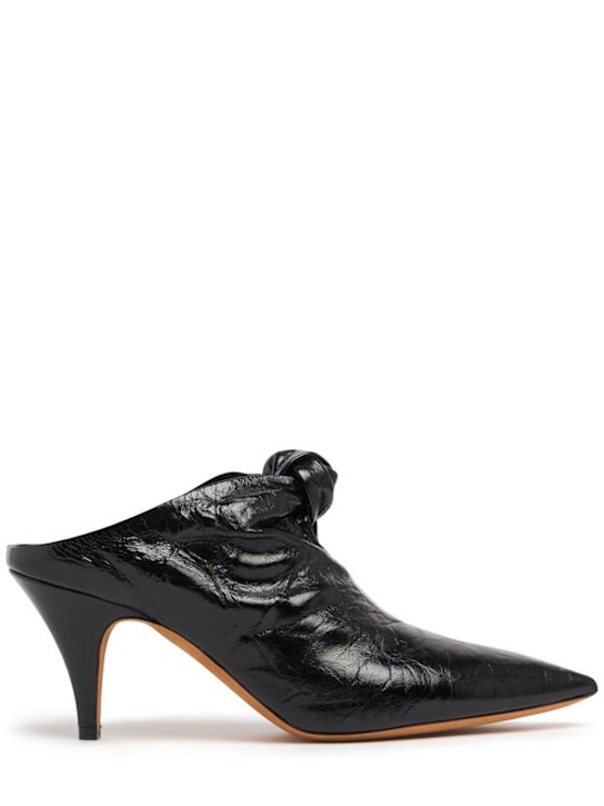 Khaite: 75mm Rowan crinkled leather mules - Black - women_0 | Luisa Via Roma