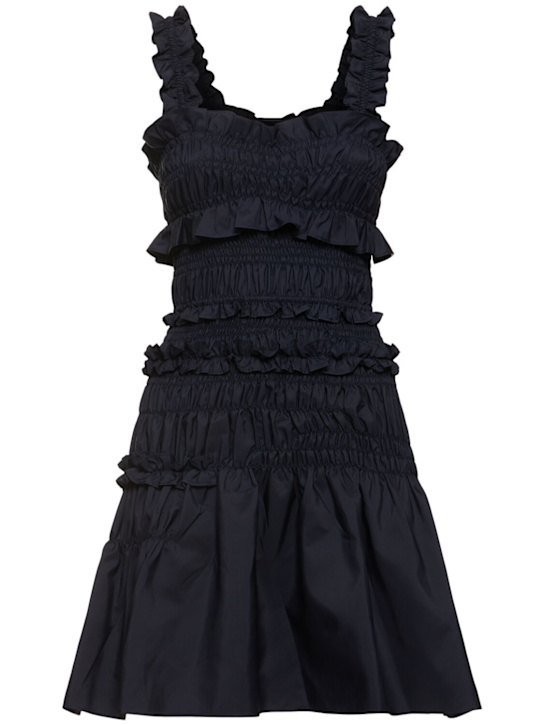 Cecilie Bahnsen: Oona recycled faille mini dress - Navy - women_0 | Luisa Via Roma