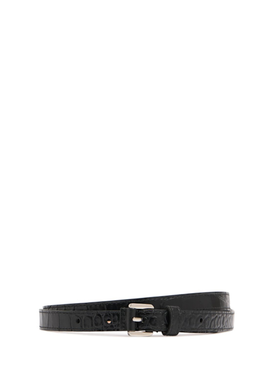 Michael Kors Collection: Carolyn shiny croc embossed leather belt - women_0 | Luisa Via Roma