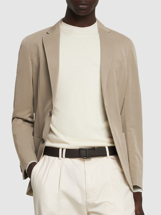 Tod's: 3.5cm T Logo leather belt - men_1 | Luisa Via Roma