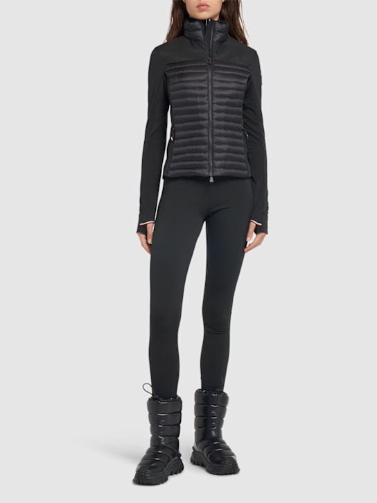 Moncler Grenoble: Felpa in Polartec imbottita con zip - Nero - women_1 | Luisa Via Roma