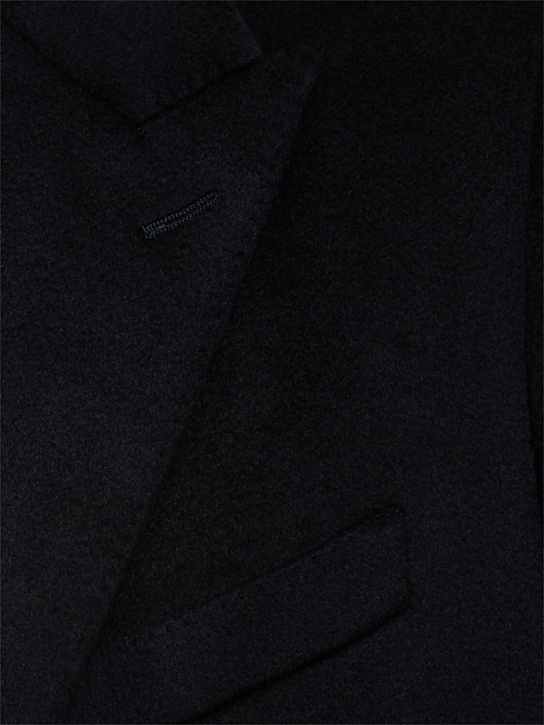 Dolce&Gabbana: Single breast peak lapel cashmere coat - Dark Blue - men_3 | Luisa Via Roma