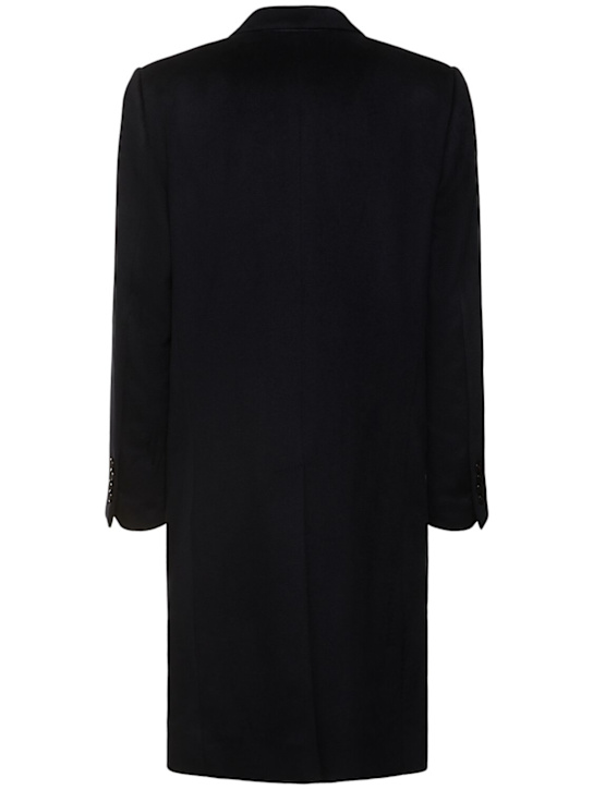 Dolce&Gabbana: Single breast peak lapel cashmere coat - Dark Blue - men_4 | Luisa Via Roma