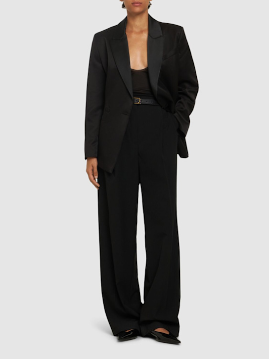 Forte_forte: Viscose & wool faille tuxedo jacket - women_1 | Luisa Via Roma
