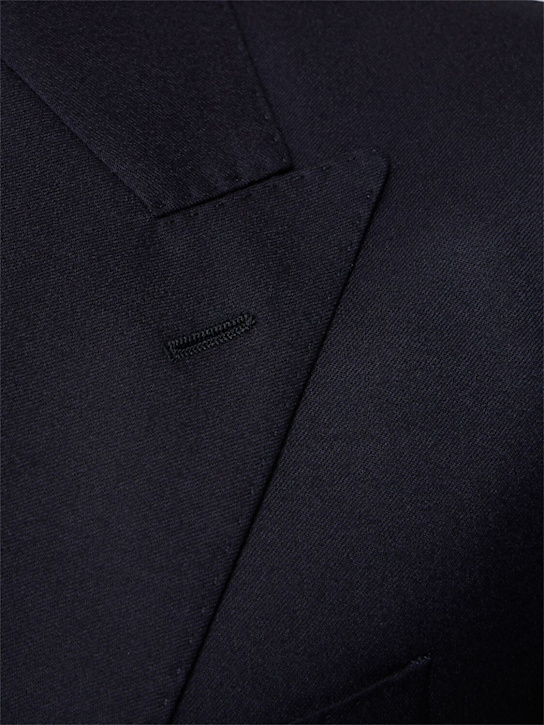 Dolce&Gabbana: Deconstructed wool flannel blazer - Dark Blue - men_3 | Luisa Via Roma