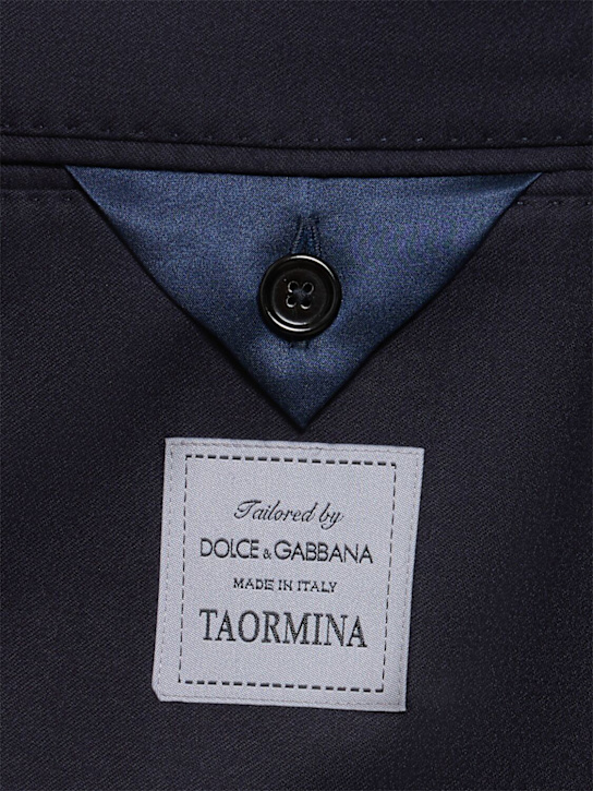 Dolce&Gabbana: Deconstructed wool flannel blazer - Dark Blue - men_5 | Luisa Via Roma