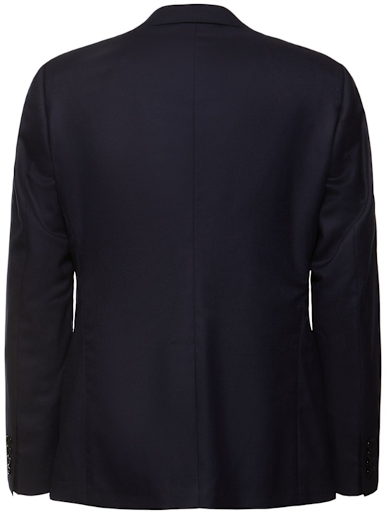 Dolce&Gabbana: Deconstructed wool flannel blazer - Dark Blue - men_4 | Luisa Via Roma