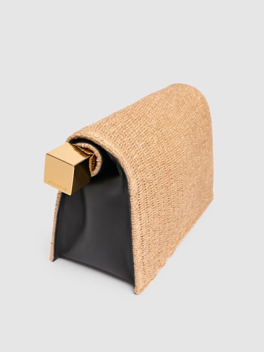 Jacquemus: Pochette La Pochette Rond Carre in rafia - women_3 | Luisa Via Roma