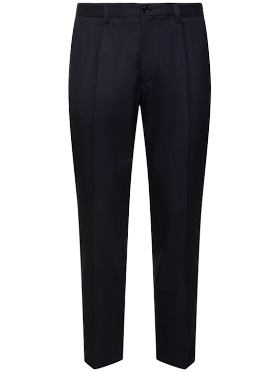 Dolce&Gabbana: Wool flannel pants - men_0 | Luisa Via Roma