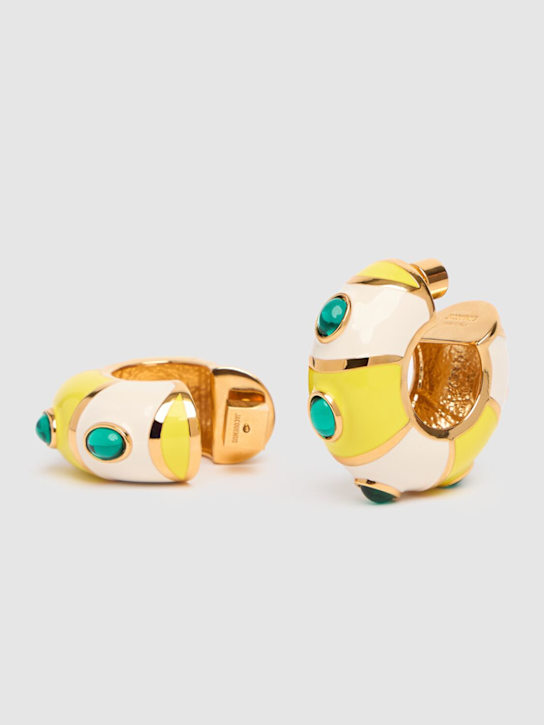 Jacquemus: Les Boucles Rayures hoop earrings - Multi/Gold - women_1 | Luisa Via Roma