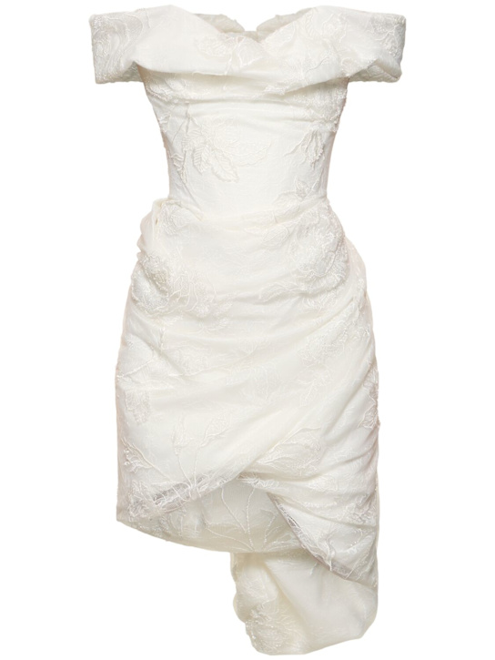 Vivienne Westwood: Nova Cora lace bridal mini dress - women_0 | Luisa Via Roma
