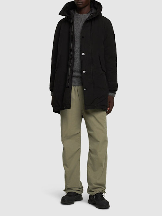 Stone Island: Down jacket - 黑色 - men_1 | Luisa Via Roma