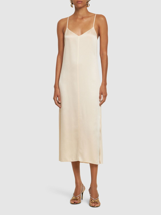 Forte_forte: Envers satin midi slip dress - women_1 | Luisa Via Roma