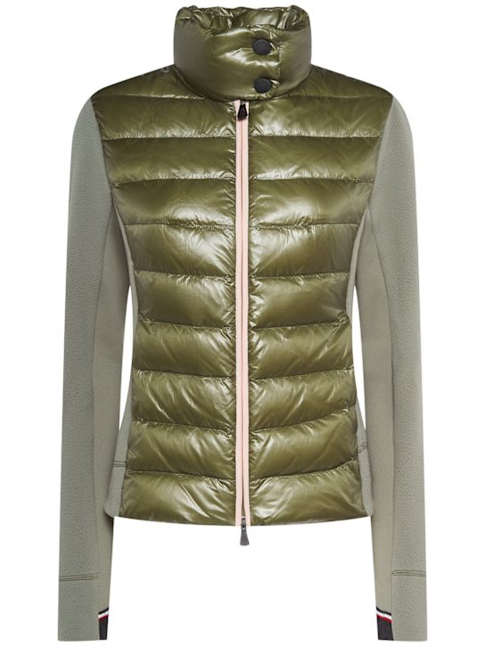 Moncler Grenoble: Padded tech zip-up sweatshirt - women_0 | Luisa Via Roma