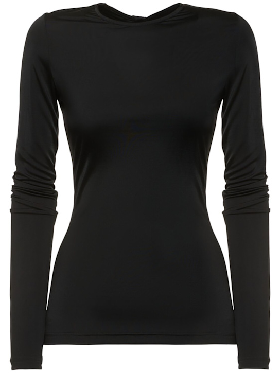 Long sleeve fitted fluid jersey top - Thumbnail 1