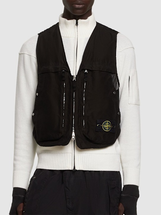 Stone Island: Zip up vest - men_2 | Luisa Via Roma
