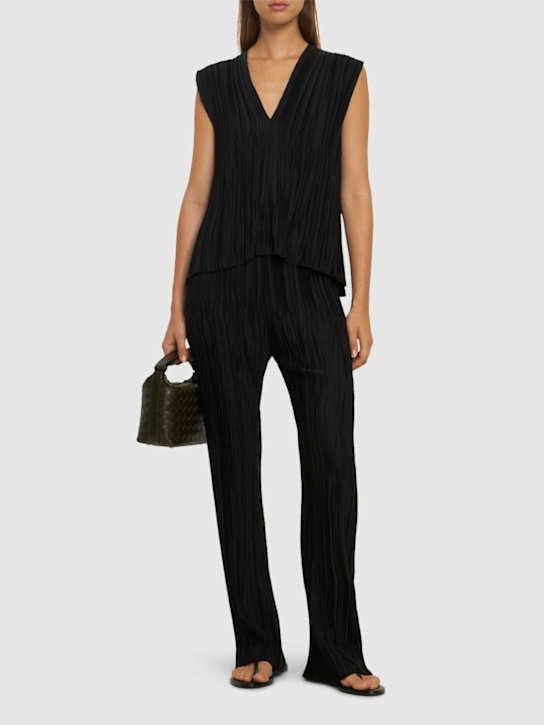 Forte_forte: Plissé poly crepe sleeveless top - women_1 | Luisa Via Roma