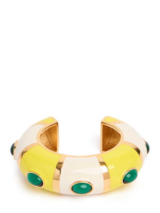 Jacquemus: Rayures cuff bracelet - Multi/Gold - women_0 | Luisa Via Roma