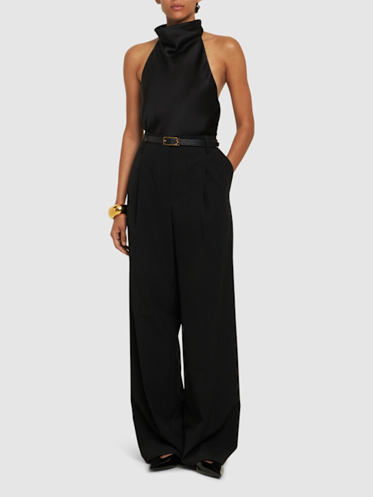 ANINE BING: Eliana silk satin top - women_1 | Luisa Via Roma