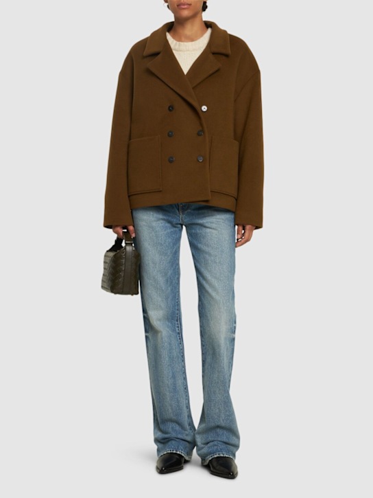 Forte_forte: Wool blend velour peacoat - women_1 | Luisa Via Roma